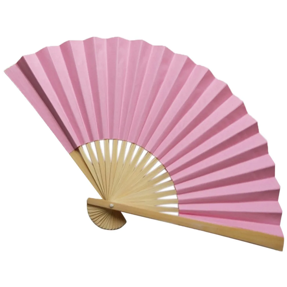 Pattern Chinese Style Hand Held Fan Bamboo Paper Folding Fan Handheld Wedding Hand Fan Cool Bamboo Flower Personalized G613