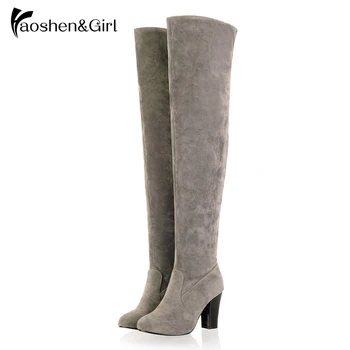 

Haoshen&Girl Over Knee Boots Shoes High Heel Women Long Boots Warm Winter Woman Bota Heels Rome Boot Quality Footwear Shoes Y200