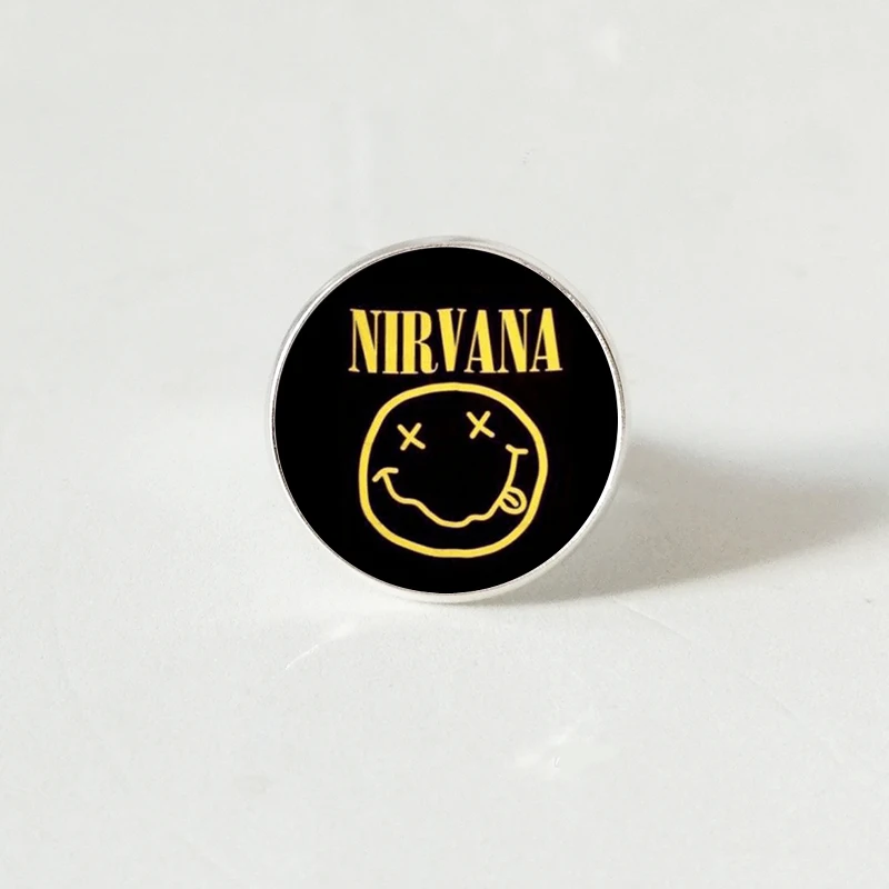 

rock band smile nirvana band crystal glass Ring jewelry wholesale jewelry style art gifts