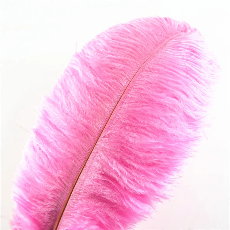 10 шт. 12-14 дюймов 30-35 см красивые дешевые цветные страусиные перья для рукоделия Свадебные украшения Шлейфы белое черное страусиное перо - Цвет: Pink