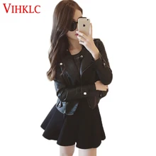 Новые осенние модные уличные Для женщин короткая куртка из потертой кожи на молнии яркий Цвета новые женские Базовые Куртки для хорошее качество L164