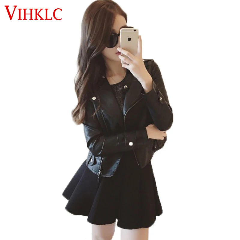 New Autumn Fashion Street 2017 Women Short Washed Leather Jacket Zipper Bright Colors Ladies Basic Jackets Good Quality L164 | Женская