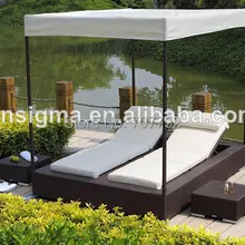 Красивая наружная ротанговая новейшая двухспальная кровать