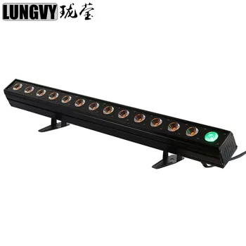 

Free Shipping Indoor 14X12W RGBWA UV 6IN1 Pixel LED Wall Washer Lamp Individual Control DMX LED Bar Stage Dj Light