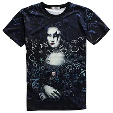 Men’s Short Sleeve 3D Cartoon ONE PIECE OP clown poker Mona Lisa Printing women men lovers round neck t shirt