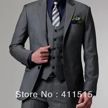 /дизайнерский мужской костюм/Индивидуальный заказ для смокинга/свадебная одежда зауженного покроя жениха Мужские Дешевые для платья светло-серый костюм мужской костюм s