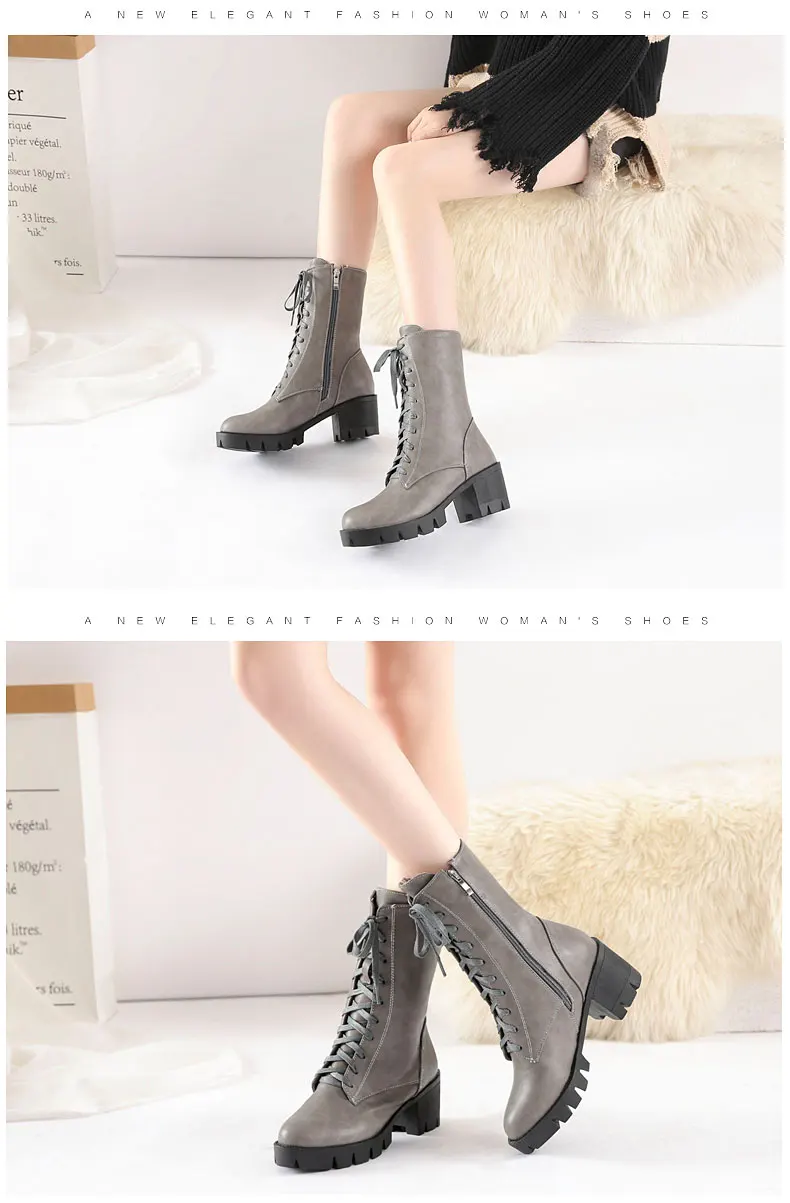 RQFF Brand Ankle Boots Women With Box Big size34-43 Fur Shoes Woman Winter Leather Plush High Heel Boot Female Ladies Black Shoe (14)