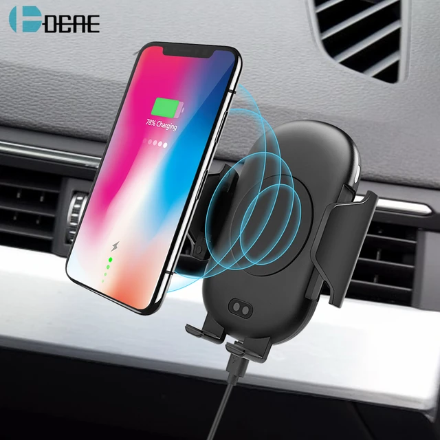 Best Price DCAE Automatic Car Holder Qi Wireless Charger For iPhone XS MAX XR X 8 Plus Samsung S8 S9 Car Mount Fast Wireless Charging Pad