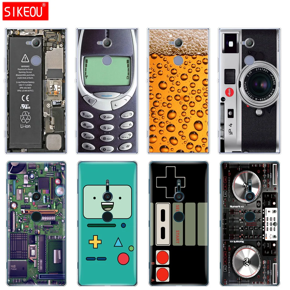 

Case for sony xperia XA1 XA2 ULTRA PLUS L1 L2 XZ1 XZ2 compact XZ PREMIUM case soft Silicone Cover Vintage Tape Camera Gameboy