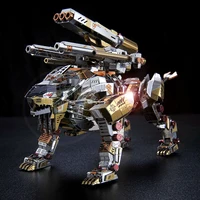 Microworld Models A Roaring Lion Knight model DIY laser cutting Jigsaw puzzle fighter model 3D metal Puzzle Toys for adult gifts 2
