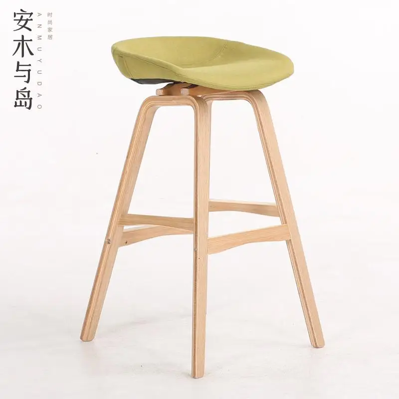 Европейский Креативный барный стул, современный минималистичный подъемный барный стол из цельного дерева, стул для дома, барный стул, модный высокий стул - Цвет: High764