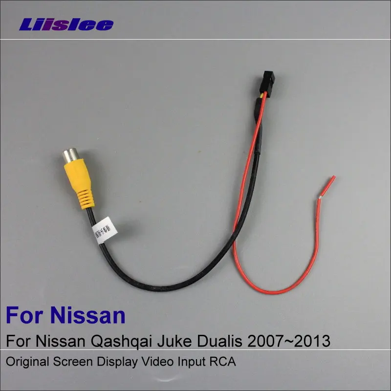 Liislee Originální displej Vstup RCA Wire Pro Nissan Qashqai Juke Dualis 2007 ~ 2013 Zadní přepínač kamery Adaptér Kabel kabelu