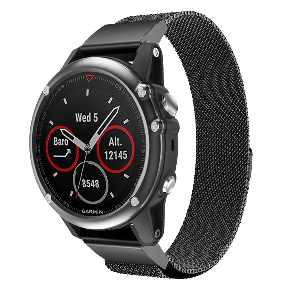 Ремешок для часов Garmin Fenix 5X 5X Plus из нержавеющей стали Миланская петля браслет gps ремешок для часов с быстрым выпуском легко подходит