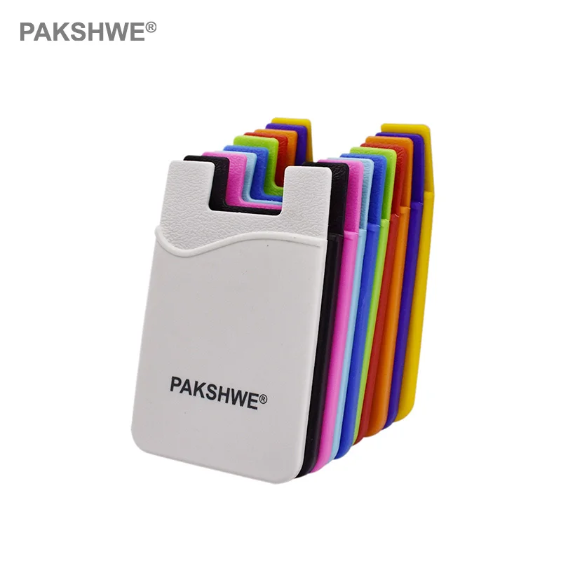 

500x Customized Logo Phone Card Holder Silicone Case Back Sticker Wallet for iPhone All Smartphones Universal
