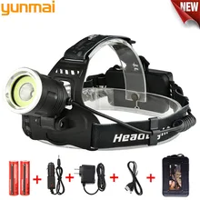 2018 New 10000 lumen Led Headlamp 4 Mode USB Headlight light new T6+COB Waterproof Head Lamp Torch Lantern Fishing Hunting Light