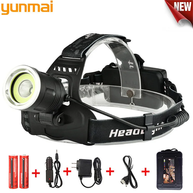

2018 New lumen Led Headlamp 4 Mode USB Headlight light new T6+COB Waterproof Head Lamp Torch Lantern Fishing Hunting Light
