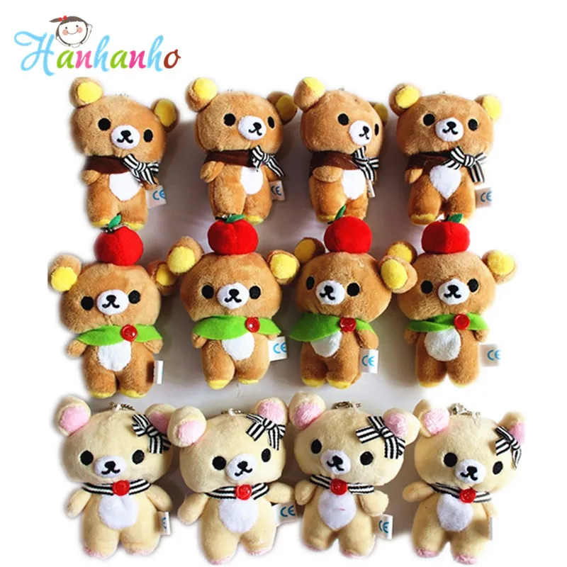 Оптовая продажа 12 шт./лот Rilakkuma Набивная игрушка Медведь кукла 10 см небольшой