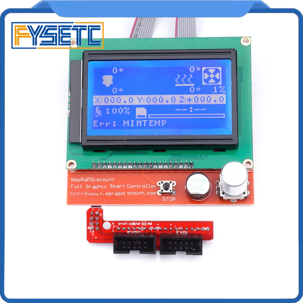 12864 lcd Ramps умные части RAMPS 1,4 контрольная панель lcd 12864 Дисплей Монитор синий экран модуль для Anet A6