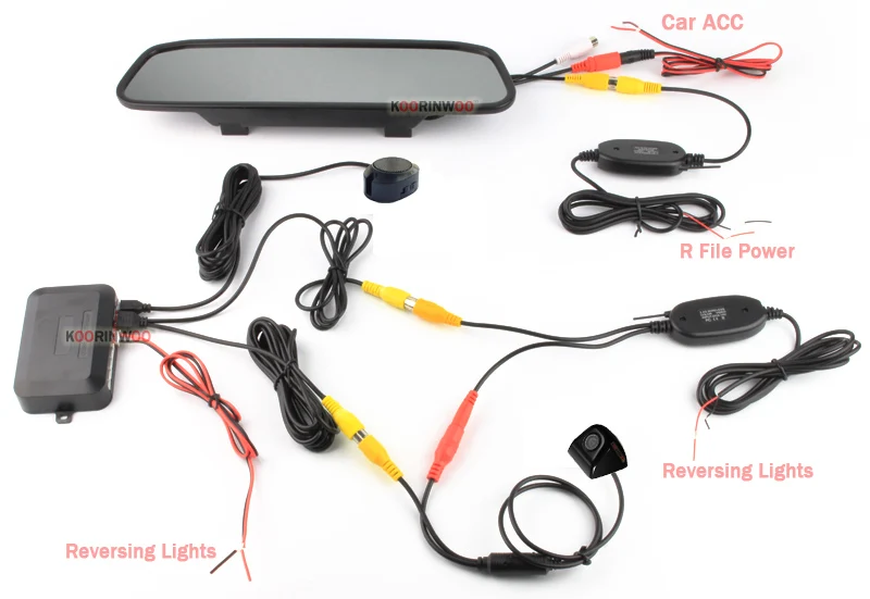 Koorinwoo беспроводной датчик парковки автомобиля видео 4 монитор радаров парк сенсор Авто Обратный светодиодный сигнал заднего вида камера