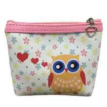 Модный женский кошелек для здачи монет, милый PU клатч на молнии с рисунком совы, кошелек с держателем для ключей, сумки, Прямая поставка,# Y