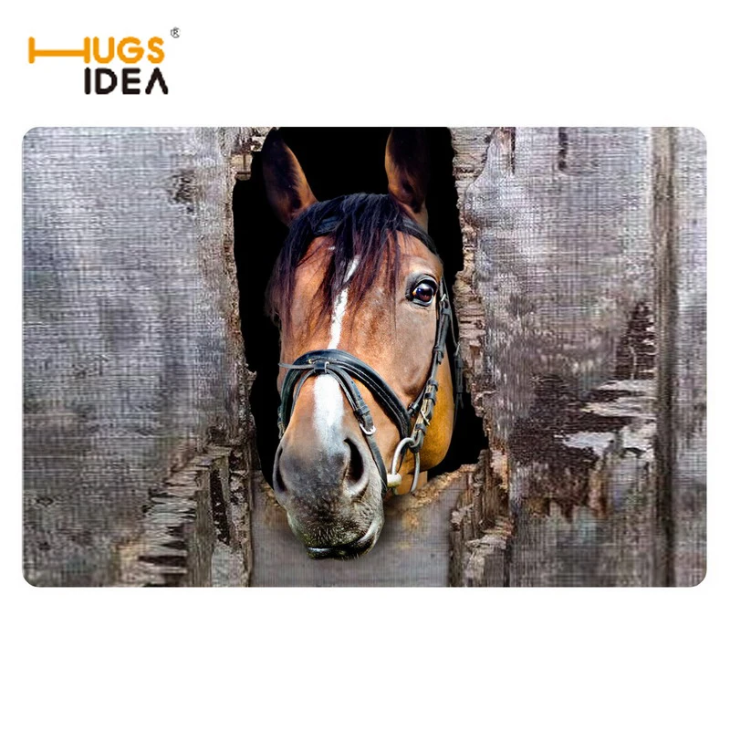 Us 11 33 37 Off Hugsidea Crazy Horse Prints Welcome Entrance Doormat Rugs For Living Room Kitchen Non Slip Rubber Home Floor Carpet Alfombras In