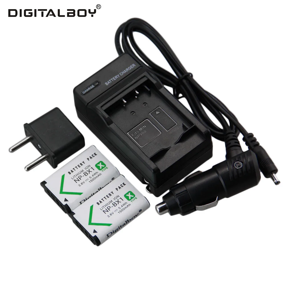 

Hot 2Pcs NP-BX1 NP BX1 NPBX1 1500mAh Rechargeable Camera Li-ion Battery+Car charger+charger For Sony DSC-RX100 RX100 HDR-AS15