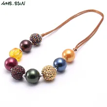 MHS. SUN модное дизайнерское детское массивное ожерелье с бусинами для девочек, детское массивное ожерелье с бусинами, регулируемое ювелирное изделие ручной работы, 1 шт