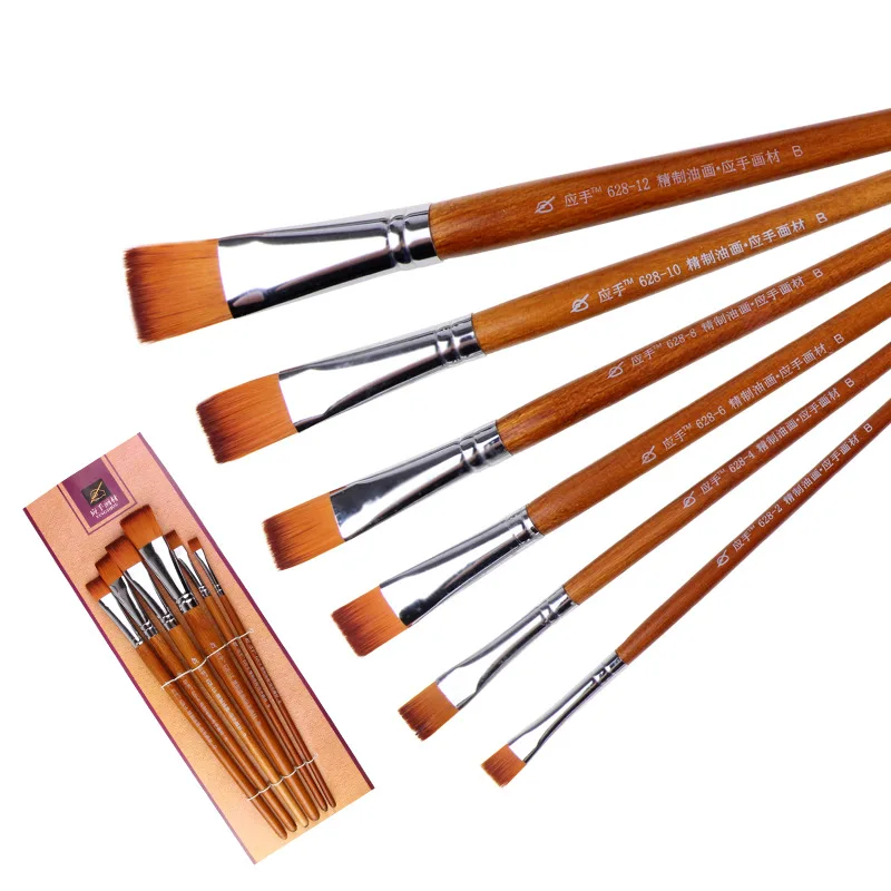 

6 pcs/Sets Painting Brush Oil Paint Nylon Water Color Painting Brush Acrylics Art for Supplies Stationery row pen free shipping