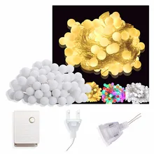 10 м 100 светодиодный Сказочный светильник s, Рождественский светильник, наружная/домашняя гирлянда, шар, светодиодный светильник, 220 В, штепсельная вилка европейского стандарта, Свадебные/вечерние украшения для дома