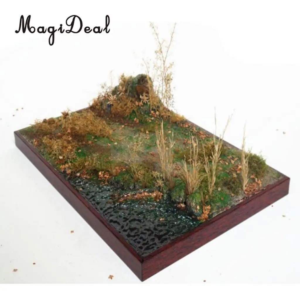 MagiDeal 1:35 Scale Sand Base Meadow Build and Painted for Diorama Model Architecture Scenery Scene Building Layout