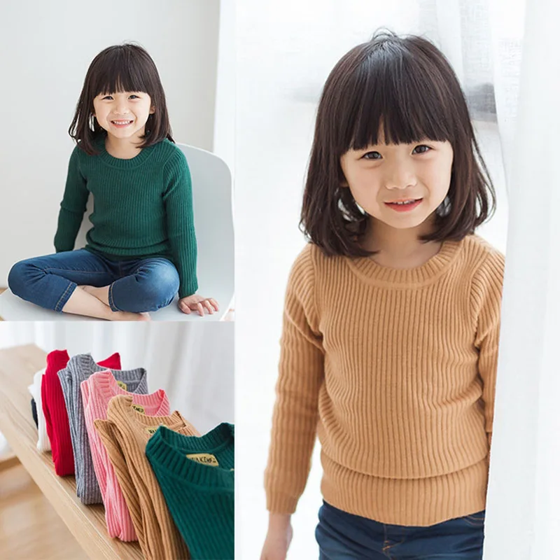 

baby girl kids ribbed sweater winter autumn knitted clothing pullover tops boy kids children infant toddler jumper grey knit