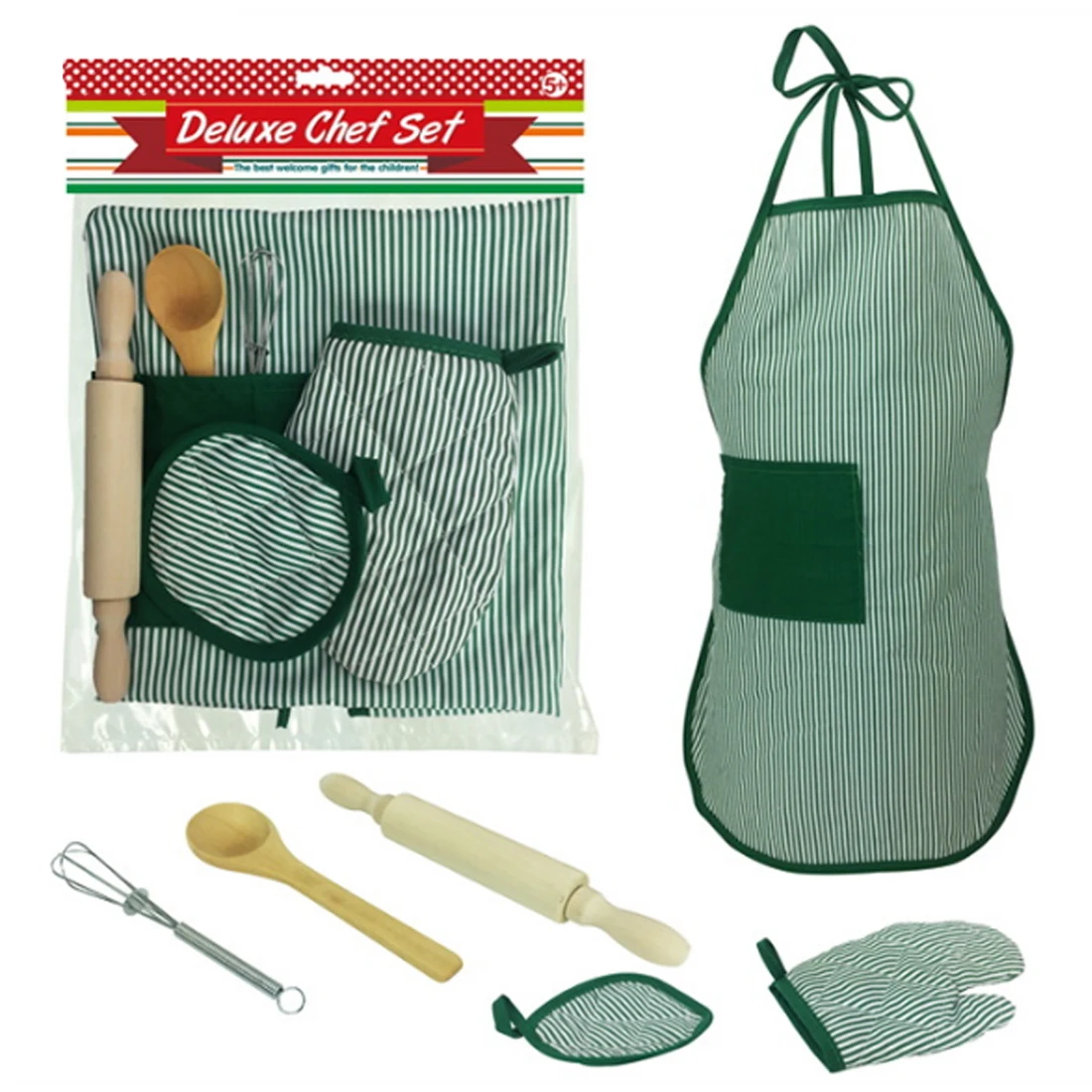 

Rowsfire Surwish 6pcs Pretend & Play Emulational Kitchen Toys Kit Diy Pastry Baker Tool Apron Set Educational Toys For Kids