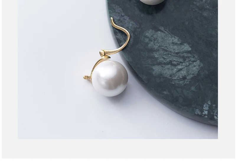 925 Sterling Silver Big Imitation Pearl Stud Earrings For Women Bride Wedding Party Jewelry Oorknopjes Boucles D Oreille Femme (11)