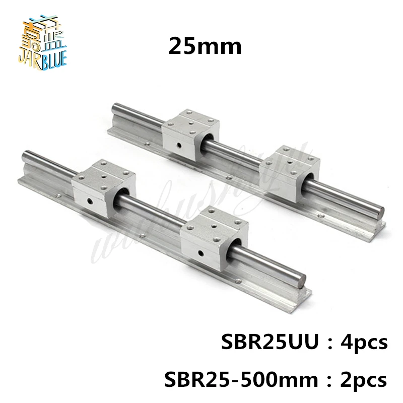 

2 X SBR25 500mm Linear Bearing Rails with 4 X SBR25UU Linear Motion Bearing Blocks