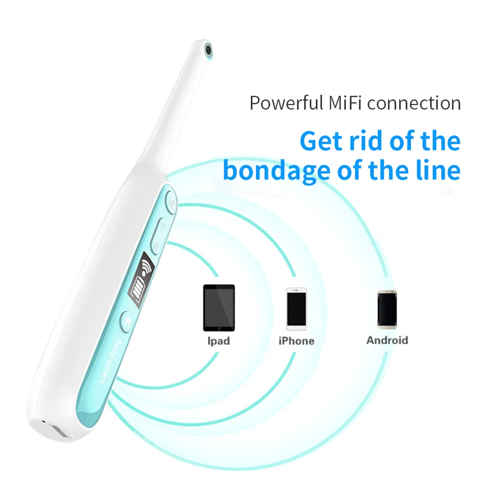 Beste WiFi Draadloze Dental Intraoral Camera HD LED Licht Tanden Inspectie Endoscoop Tandarts Oral Video Dental Gereedschap Voor iPhone Android