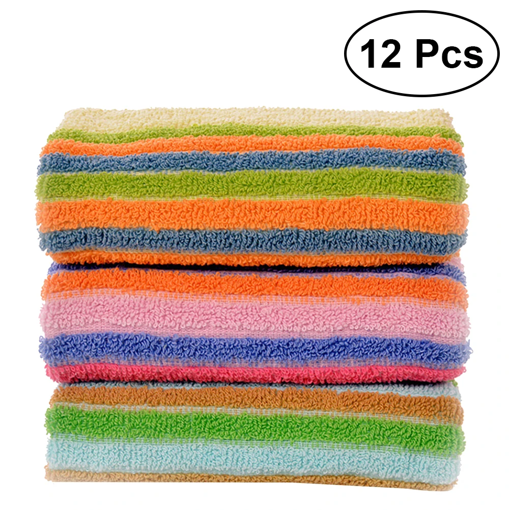 12pcs Multicolor Kitchen Towels Pure Cotton Absorbent Cleaning Towel