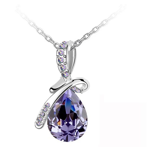 AAAA+ Rhinestones Austrian Crystal Angel water drop pendant Necklace fashion Jewelry beautiful women gifts free shipping quality - Image 3