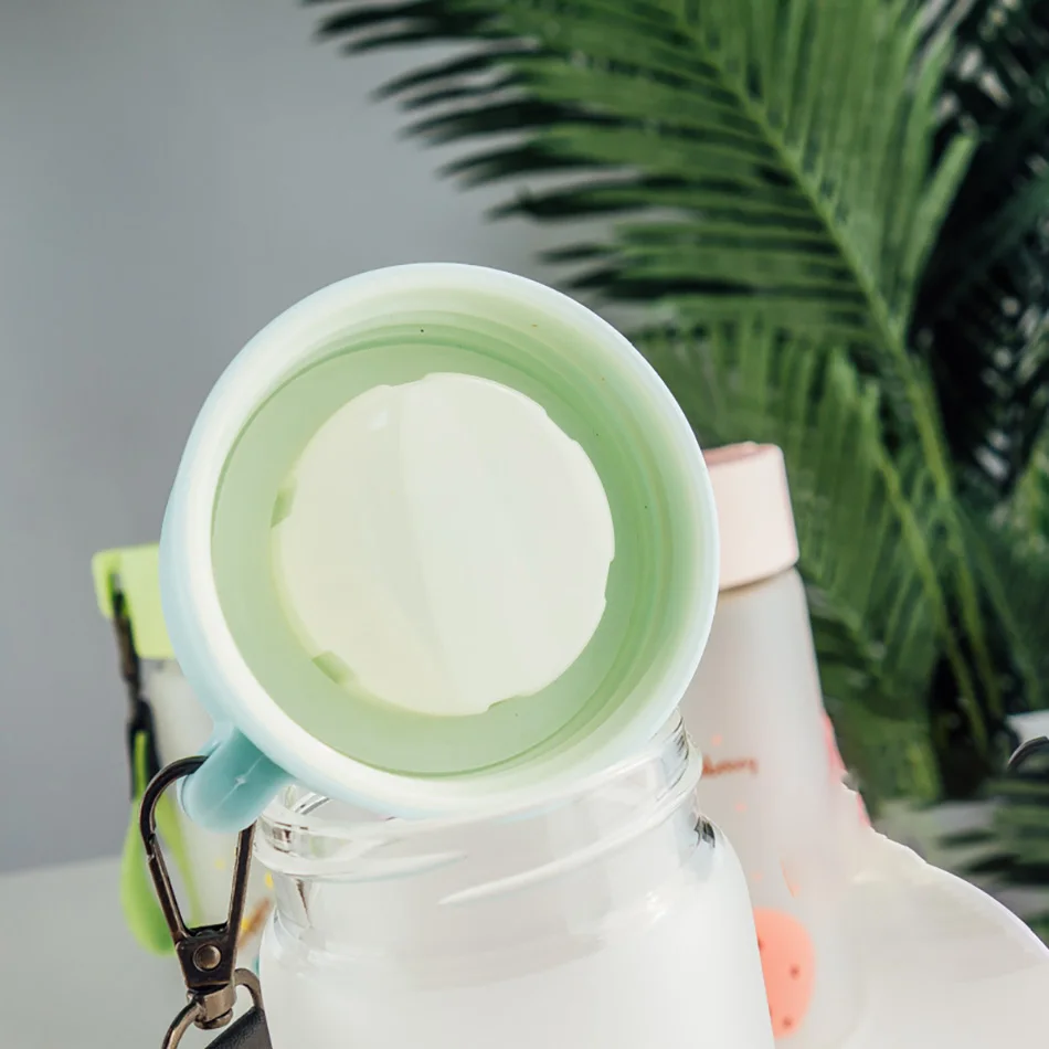 BAISPO креативная симпатичная матовая стеклянная Спортивная бутылка на веревочке, портативная бутылка для питья фруктов на открытом воздухе