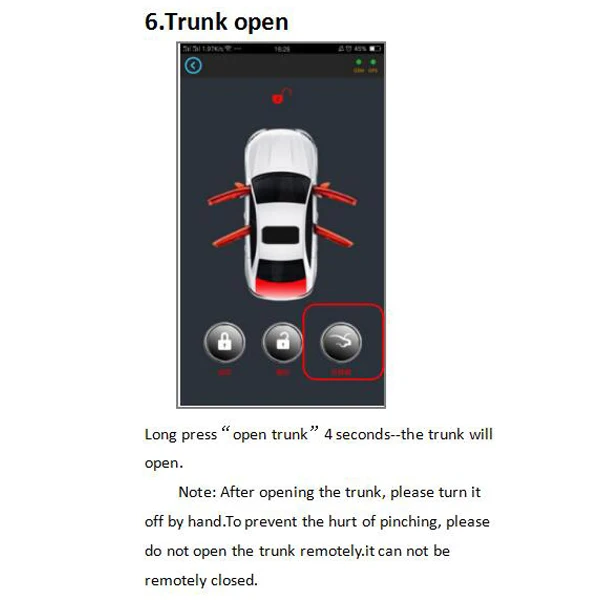 6 open trunk