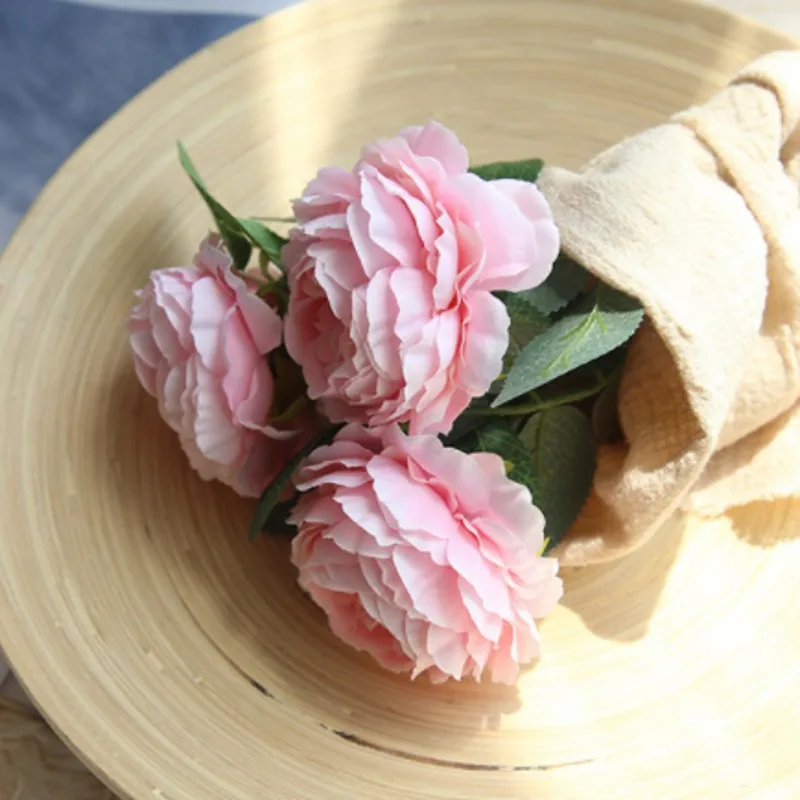 Шелковые Розы белые Искусственные цветы Пион для украшения дома Розовый пион поддельные цветы DIY свадебный Декор стены высокого качества Флорес