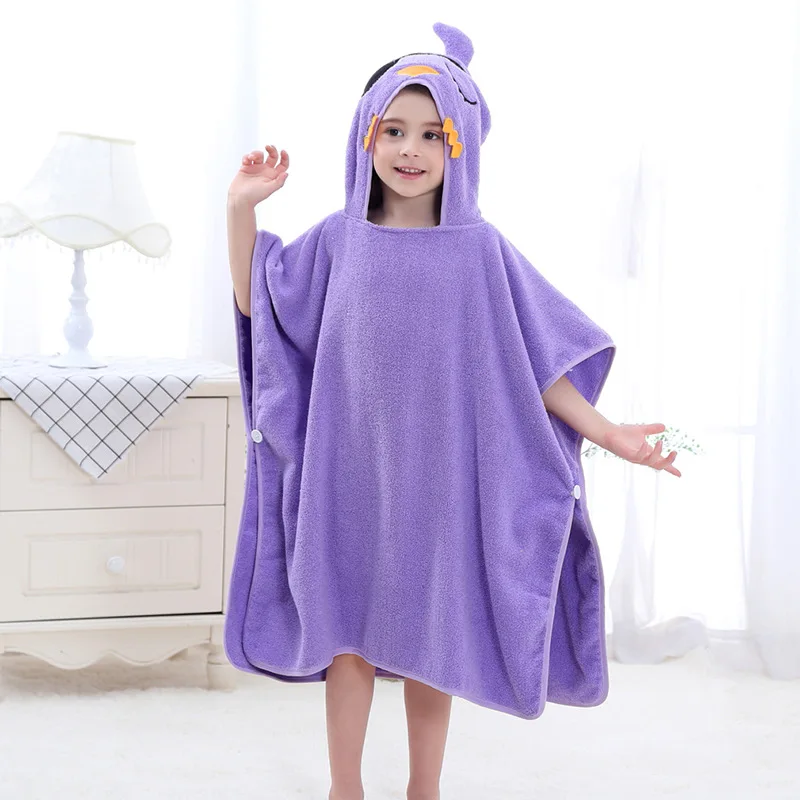 Children's Cartoon Poncho Towel Beach Cloak Towels Baby Kids Cotton Bathrobes Sunscreen Bathing Suit Girls Boys Bath Robe Child