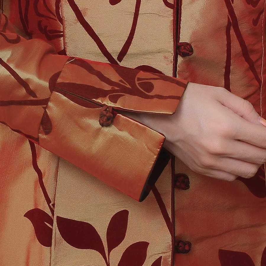 Жаркий Оранжевый китайской традиции Для женщин стекаются удлинить пыли пальто Тренч Винтаж Тан костюм Размеры M, L, XL, XXL 3XL