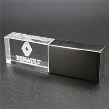 Usb2.0 металлический кристалл ключ автомобильный для Renault модель USB флэш-накопитель 4 ГБ 8 ГБ 16 ГБ 32 ГБ драгоценный камень ручка-накопитель специальный подарок