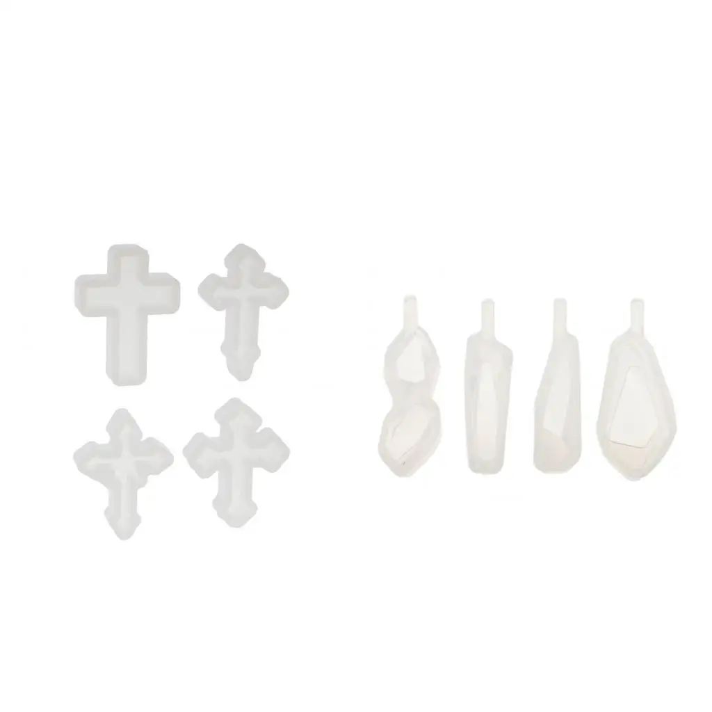 8pcs Assorted Shapes Gemstone Silicone Earring Necklace Pendant Mold for Epoxy Resin Casting Jewelry Making Charm DIY Craft Mold