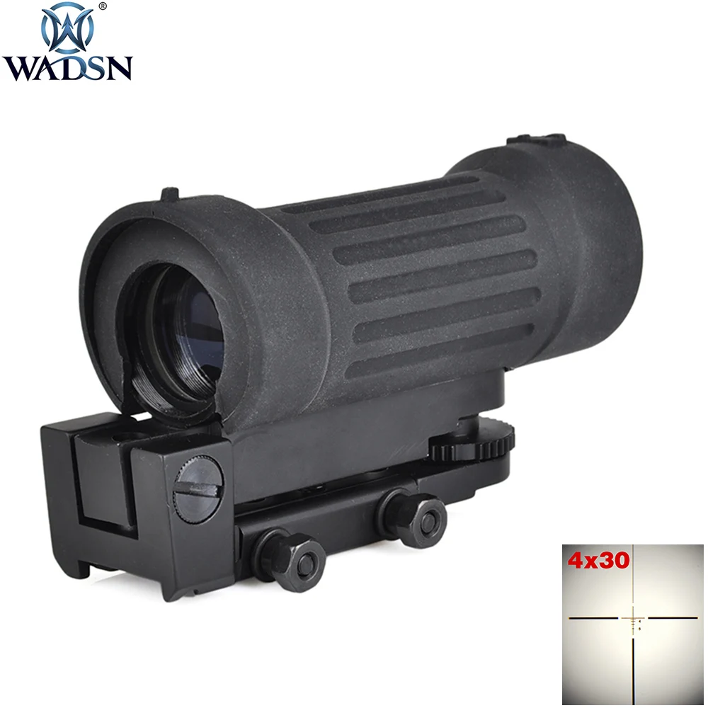 

WADSN Hunting Optics 4X30 Tactical Shooting Airsoft Sight Rifle Scope Red Illuminated AO3035