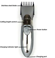 Профессиональная электрическая машинка для стрижки волос, перезаряжаемая машинка для стрижки волос, триммер для бороды, водонепроницаемый