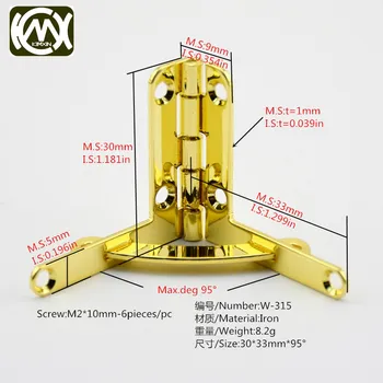 

2PC 30*33mm*95deg kimxin High-grade woodbox hardware samll hinges #Jewelrycase #Collectionbox #Jewelry woodworking hinge W-315