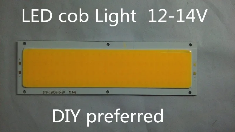 

LED High quality 12-14v rectangle cob led chip 10w beads warm white/cool white free shipping 120x36mm COB 10W LED