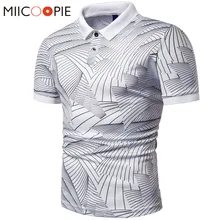 Для мужчин s рубашка поло бренды высокое качество с принтом волны короткий рукав Для мужчин поло Para Hombre бизнес Лето Для мужчин рубашки поло M-XXXL