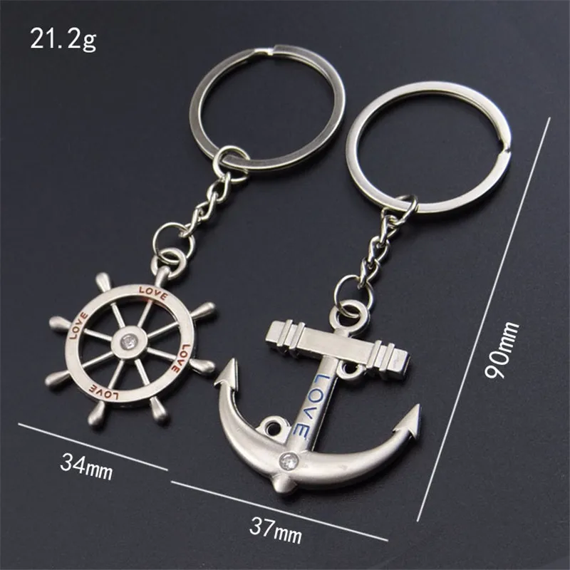 

Nautical rudder couple keychain Valentine's Day advertising promotional gifts tourist souvenirs Anchor Boat anchor Key Ring
